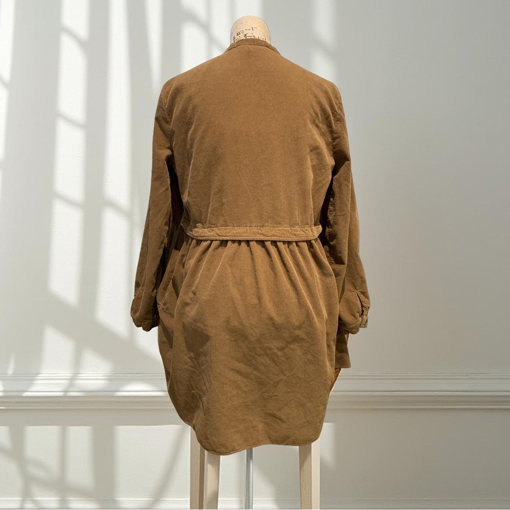 Zara Brown Corduroy Shirt Dress M - Picture 2 of 4